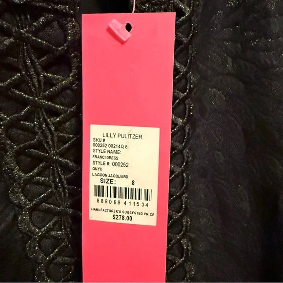 NWT Lilly Pulitzer Franci Dress in Onyx Lagoon Jacquard Size 8 - Picture 11 of 12